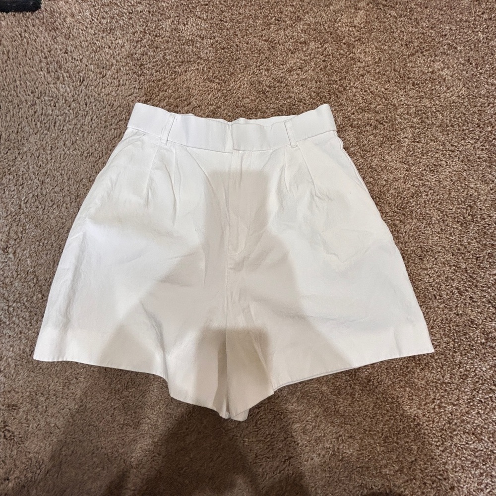 Zara Cream High Waist Women's Shorts